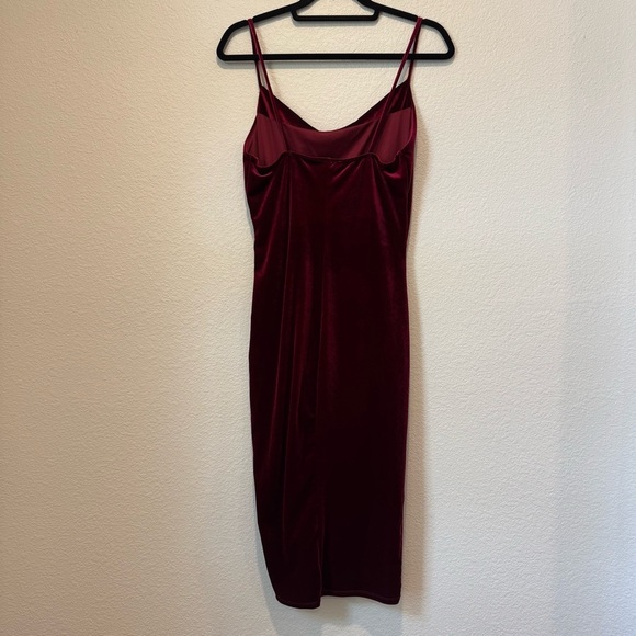 MistyRose Ruched Bodycon Mini Dress – Burgundy Wine Red, Size L - Picture 4 of 7